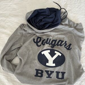 Gray BYU Cougars Women's Turtleneck Soft long Sleeved Top